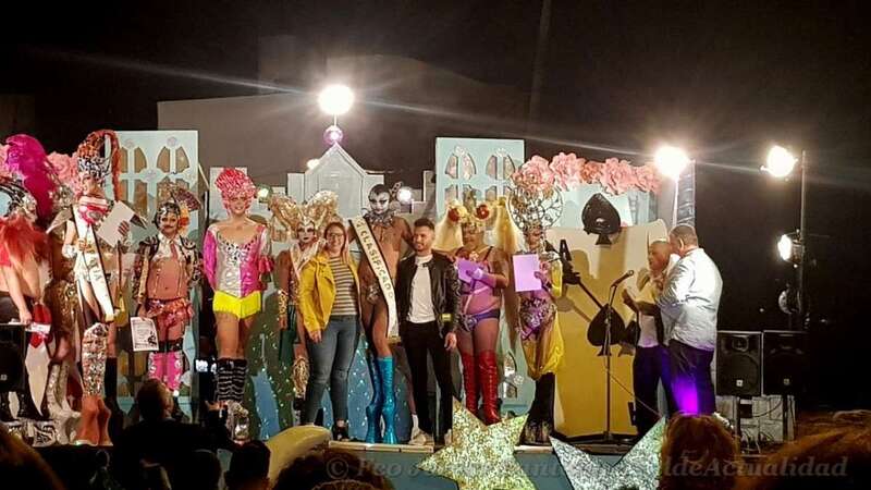 Participantes en la Gala Drag Queen de las fiestas de Ayatima de Marzagán (Foto TA)